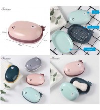 New 1Pcs Cartoon Waterproof Soap Box With Cover Portable Travel Soap Protect Container Bathroom